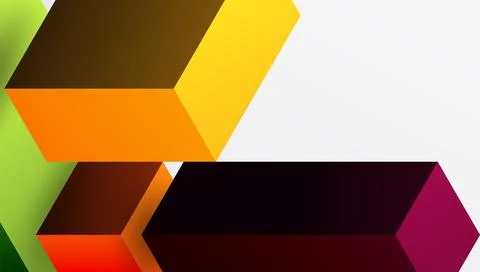 Sleek abstract design featuring isometric 3D blocks in a clean, modern Illustrazione stock