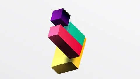 Sleek abstract design featuring isometric 3D blocks in a clean, modern Stock Illustration