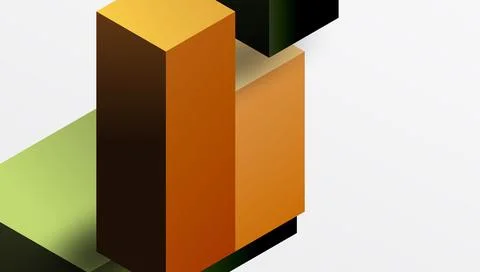 Sleek abstract design featuring isometric 3D blocks in a clean, modern Stock Illustration