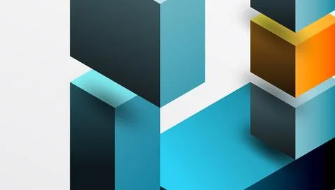 Sleek abstract design featuring isometric 3D blocks in a clean, modern Stockillustratie