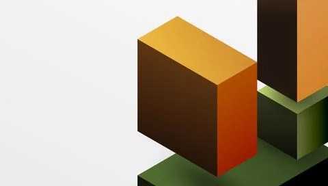 Sleek abstract design featuring isometric 3D blocks in a clean, modern Stock Illustration