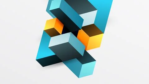 Sleek abstract design featuring isometric 3D blocks in a clean, modern 스톡 일러스트