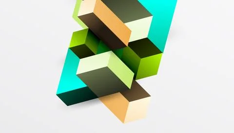 Sleek abstract design featuring isometric 3D blocks in a clean, modern 스톡 일러스트