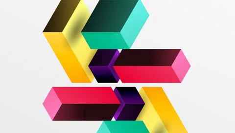 Sleek abstract design featuring isometric 3D blocks in a clean, modern 스톡 일러스트