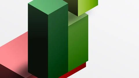 Sleek abstract design featuring isometric 3D blocks in a clean, modern Stock Illustration