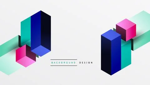 Sleek abstract design featuring isometric 3D blocks in a clean, modern Illustrazione stock