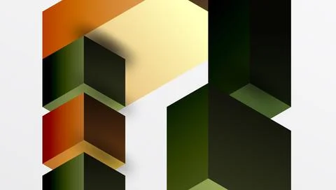 Sleek abstract design featuring isometric 3D blocks in a clean, modern Illustrazione stock