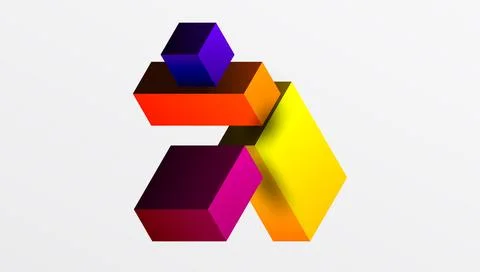 Sleek abstract design featuring isometric 3D blocks in a clean, modern 스톡 일러스트