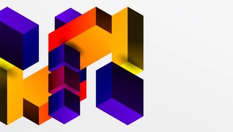 Sleek abstract design featuring isometric 3D blocks in a clean, modern 스톡 일러스트