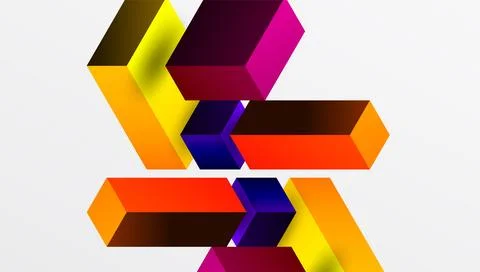 Sleek abstract design featuring isometric 3D blocks in a clean, modern 스톡 일러스트