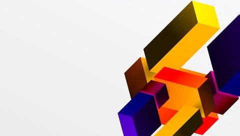 Sleek abstract design featuring isometric 3D blocks in a clean, modern comp.. 스톡 일러스트