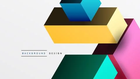 Sleek abstract design featuring isometric 3D blocks in a clean, modern comp.. Stock Illustration