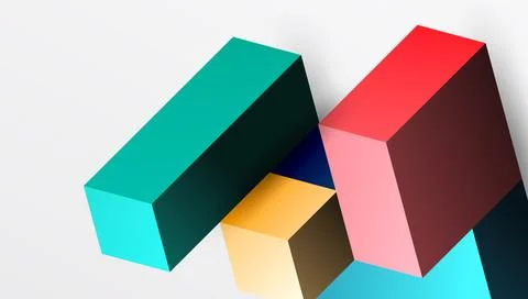 Sleek abstract design featuring isometric 3D blocks in a clean, modern comp.. Stockillustratie