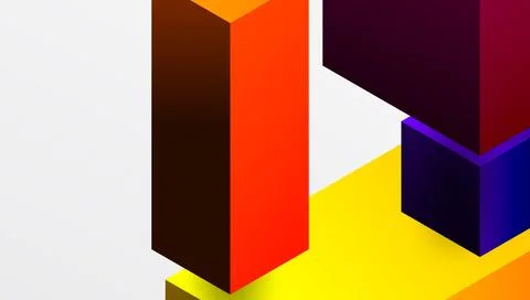 Sleek abstract design featuring isometric 3D blocks in a clean, modern Stock Illustration