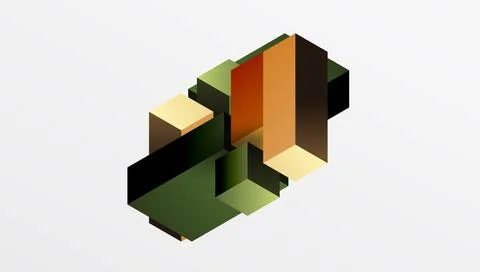 Sleek abstract design featuring isometric 3D blocks in a clean, modern 스톡 일러스트