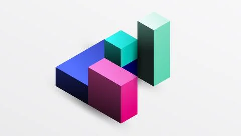 Sleek abstract design featuring isometric 3D blocks in a clean, modern 스톡 일러스트