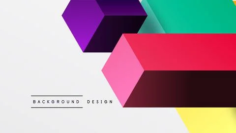 Sleek abstract design featuring isometric 3D blocks in a clean, modern Stock Illustration