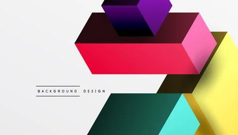 Sleek abstract design featuring isometric 3D blocks in a clean, modern Stock Illustration