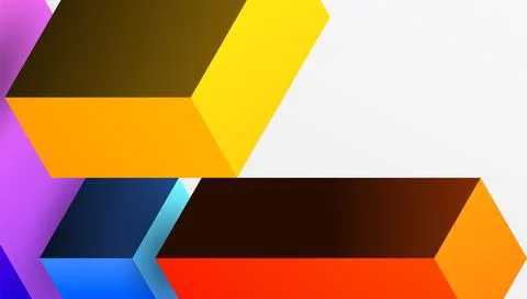 Sleek abstract design featuring isometric 3D blocks in a clean, modern Stock Illustration