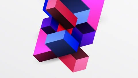 Sleek abstract design featuring isometric 3D blocks in a clean, modern 스톡 일러스트