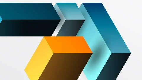 Sleek abstract design featuring isometric 3D blocks in a clean, modern Illustrazione stock