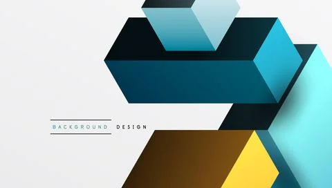 Sleek abstract design featuring isometric 3D blocks in a clean, modern 스톡 일러스트