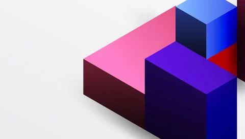 Sleek abstract design featuring isometric 3D blocks in a clean, modern Stock Illustration