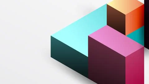 Sleek abstract design featuring isometric 3D blocks in a clean, modern Stock Illustration