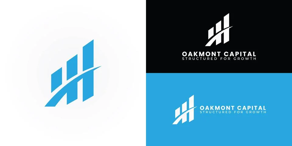 A sleek, abstract logo featuring rising geometric bars Stock Illustration