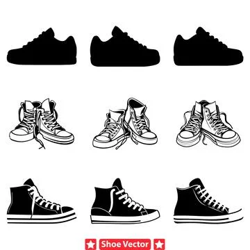 Sleek and Elegant Shoe Vector Graphics Set for Designers Stock Illustration