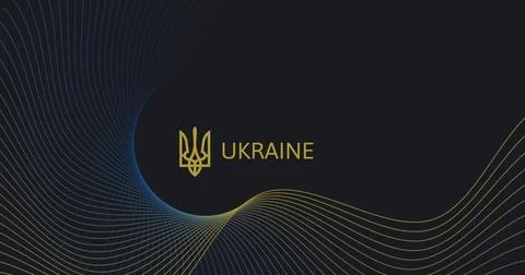 A sleek and modern design featuring the Ukraine tryzub on a dark background Stockillustratie