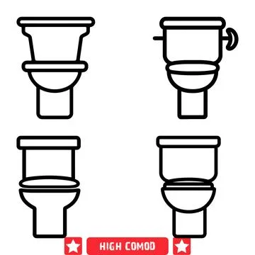 Sleek and Modern High Commode Graphics  High Quality Vector Set for Designers Stock Illustration