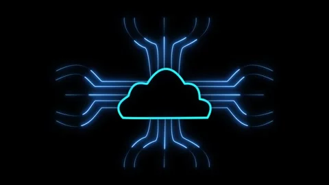 A sleek and modern outline of a cloud in a minimalist design style against .. Stock Footage 337367544