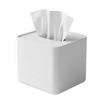 A sleek and modern white tissue box with a minimalist design and a soft clo.. Stock Illustration