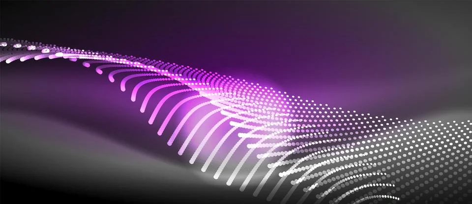 A sleek and stylish design featuring a smooth neon wave glowing against a dark Illustrazione stock