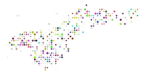 Sleek Animation Where Dots Fall to Build American Samoa Geographic Outline Stock Footage 320743075