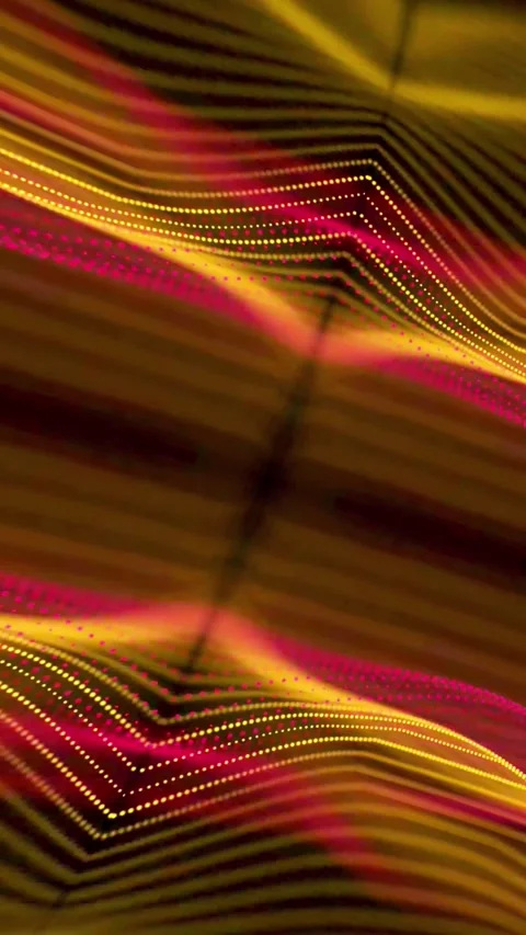 Sleek array of glowing particles forms a shifting surface, bending and flex.. Stock Footage 308741391