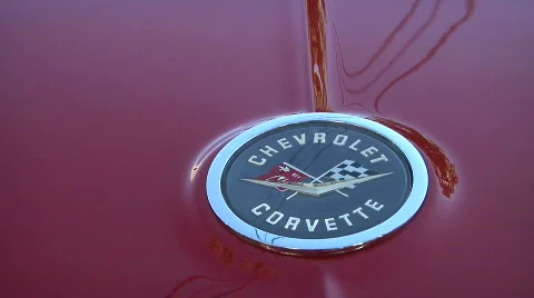 Sleek Back on Red C 1 Corvette Stock Footage 849745