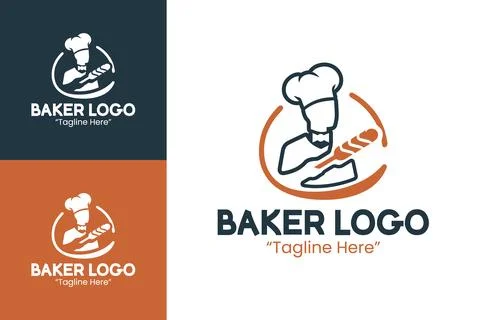 Sleek Bakery Logo Design 스톡 일러스트