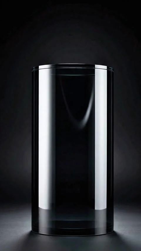 Sleek Black and Chrome 3D Podium for Modern Product Showcase Stock Footage 341995106