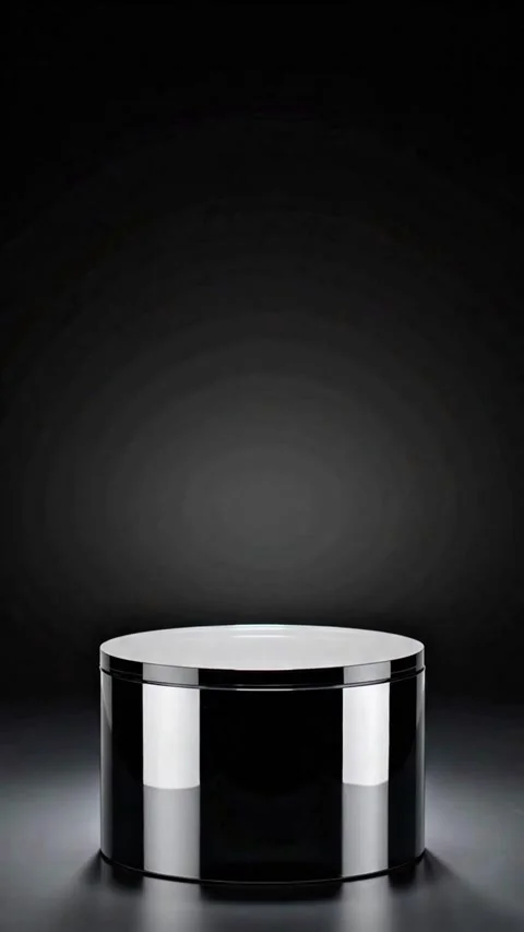 Sleek Black and Chrome 3D Podium for Modern Product Showcase Stock Footage 341995108