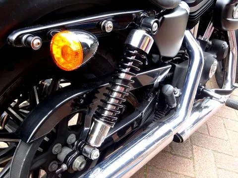 Sleek Black Motorcycle Flasher Stock Photos