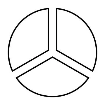 Sleek Black Pie Chart, Segment Pattern in Simple Outline Illustrazione stock