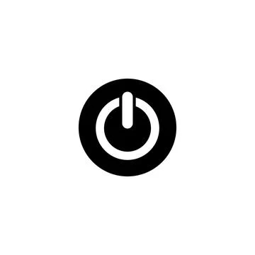 Sleek black power button icon for digital interfaces Stock Illustration