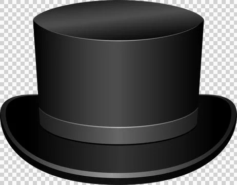 A sleek black top hat with a simple design. Traditional formal accessory fo.. Stock Illustration