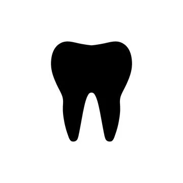 Sleek Black Vector Tooth Logo on White Background – Ideal for Dental Branding Stock Illustration