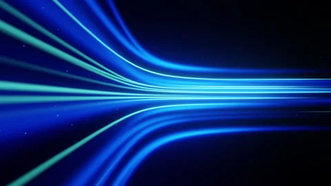 Sleek Blue Light Waves Abstract Background Stock Footage 266918904