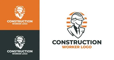 Sleek Construction Worker Logo イラスト素材