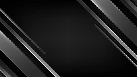 Sleek dark abstract background with metallic silver gray diagonal stripes m.. Stock Illustration