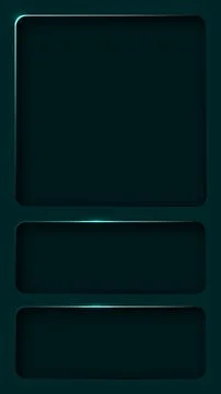 A sleek dark cyan vertical wallpaper features three recessed rounded rectan.. Stock Illustration